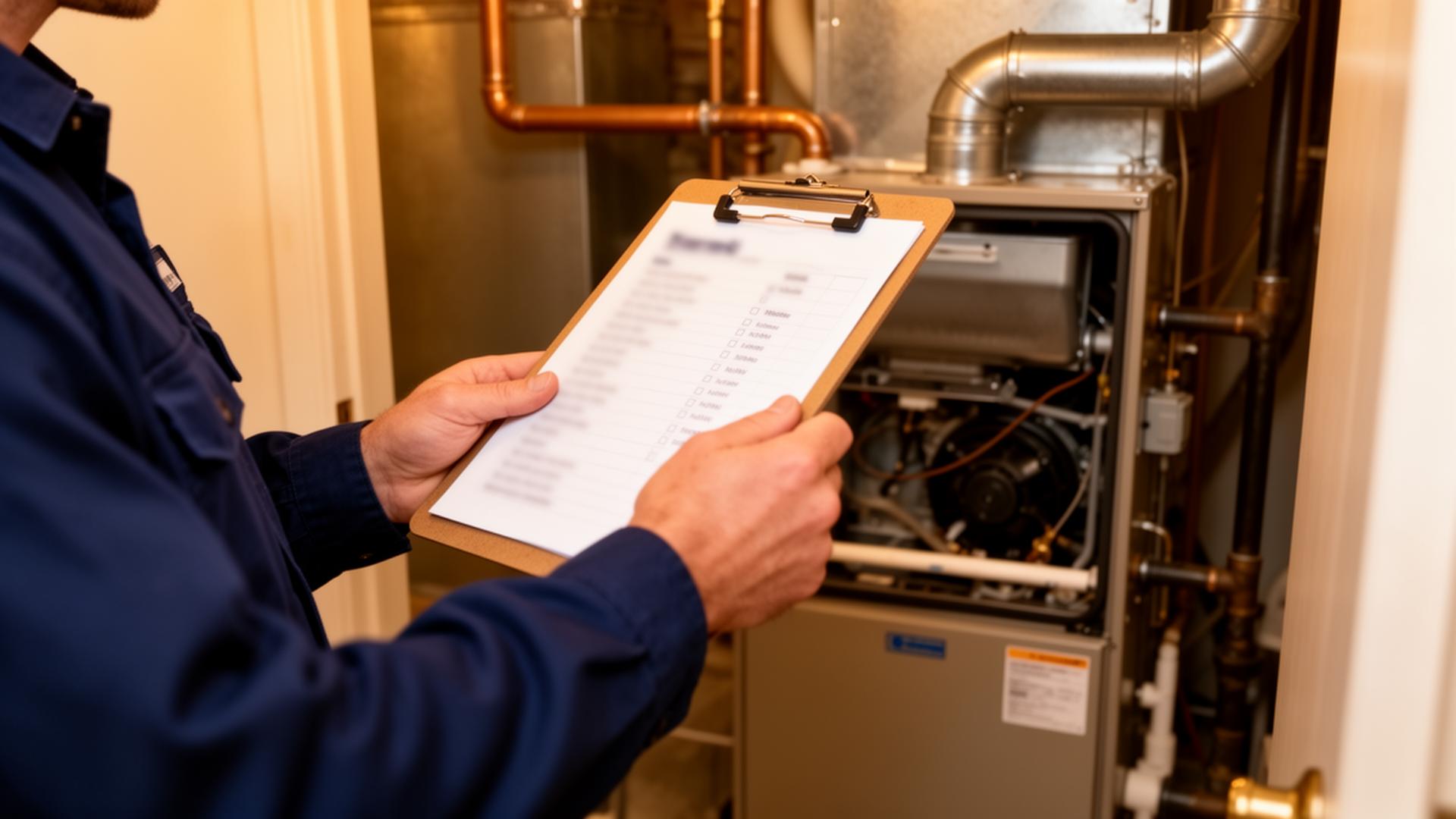 HVAC technician performing service agreement maintenance
